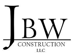 Logo for JBW Construction LLC. The large letter "J" is positioned to the left of the letters "BW," with "CONSTRUCTION" written below and "LLC" underneath in smaller text. Black text on a white background.